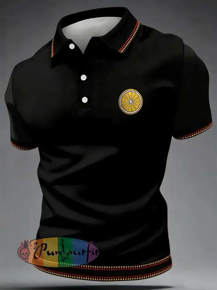 Men’s Retro polo shirt - Black · S