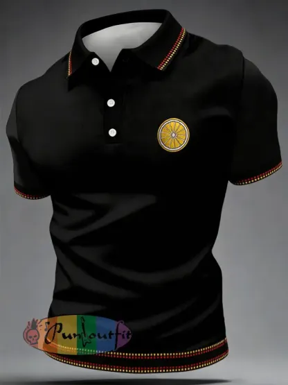 Men’s Retro polo shirt - Black · S