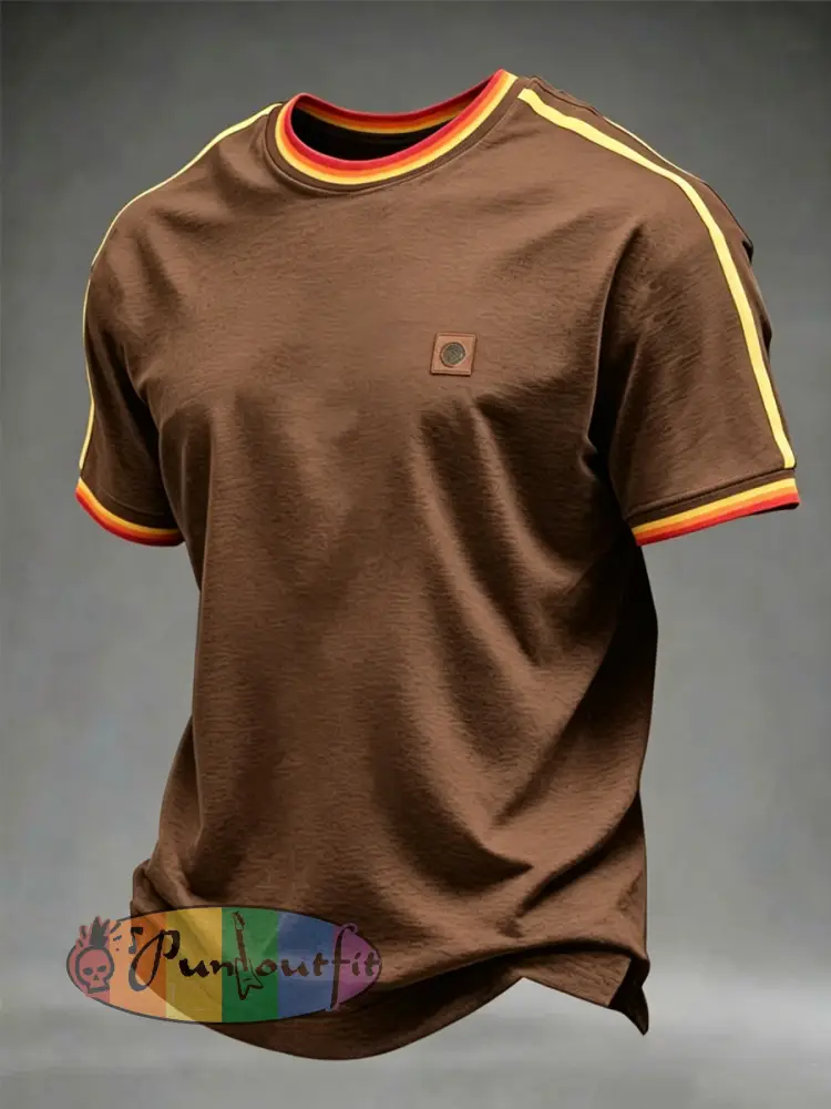 Men’s Retro short sleeves t-shirt - Coffee · S