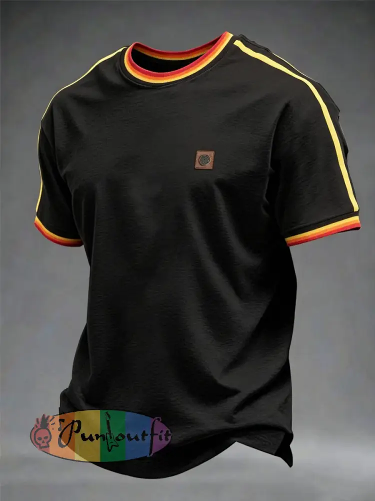 Men’s Retro short sleeves t-shirt - Black · S