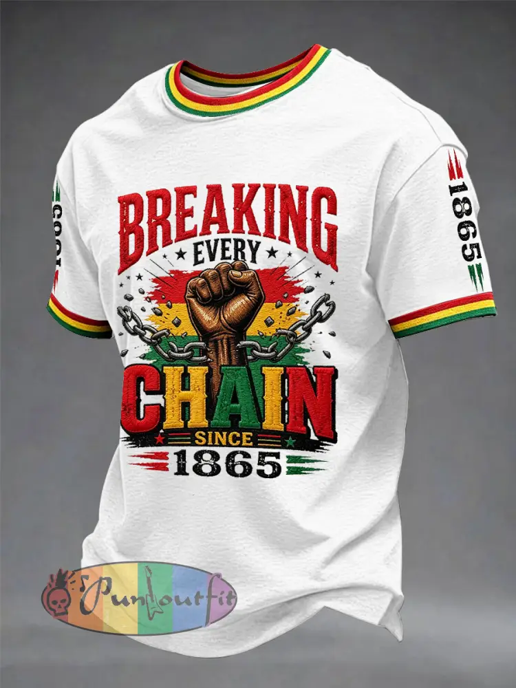 Men’s Juneteenth Print Casual Tee - White · S