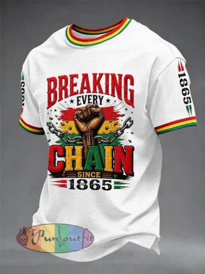Men’s Juneteenth Print Casual Tee - White · S