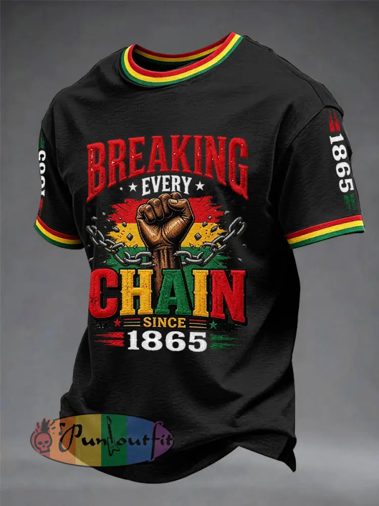 Men’s Juneteenth Print Casual Tee - Black · S