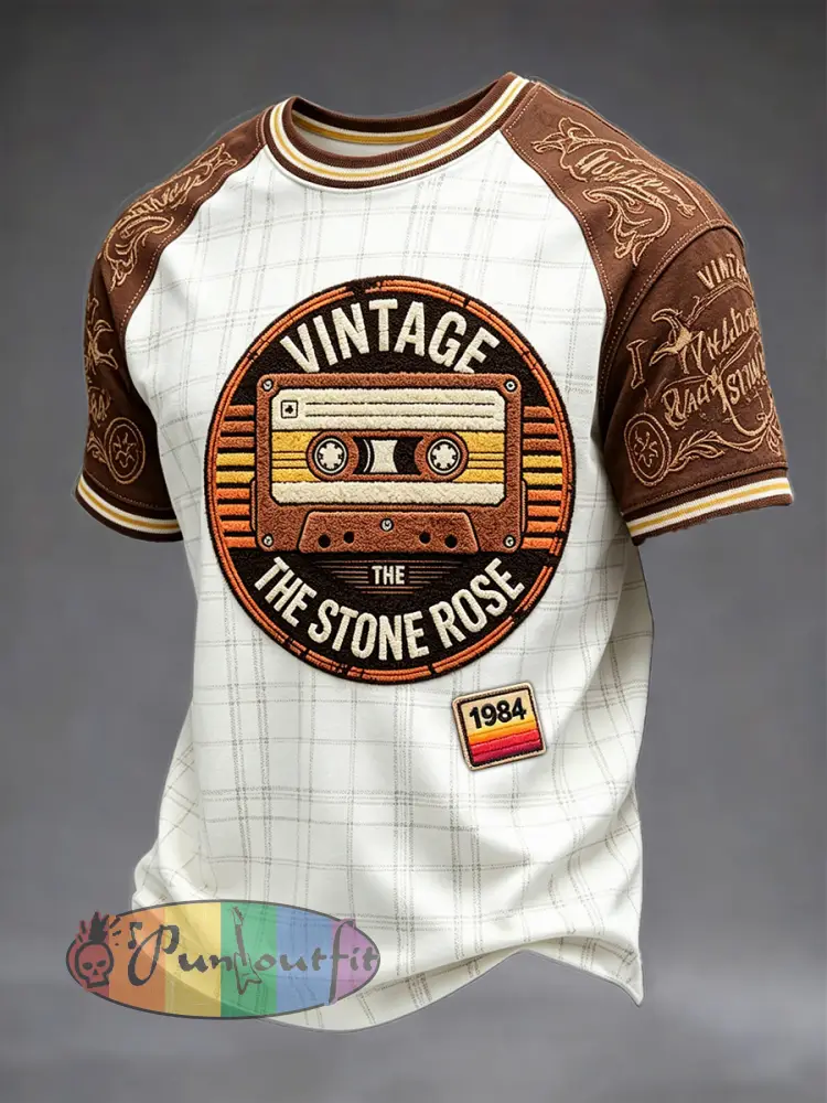 Men’s The Stone Roses Vintage Print Casual T-shirt - White · S