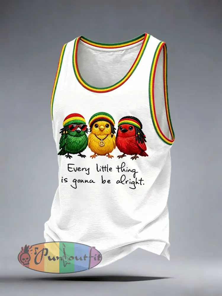 Men’s Reggae Music Tank Top - White · S