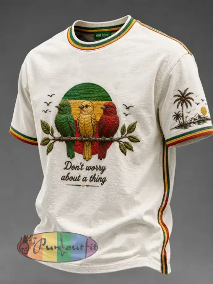 Men’s ’Every Little Thing Is Gonna Be Alright’ Printed Casual T-Shirt - As picture · S