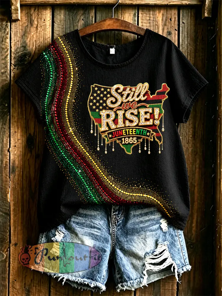 Women’s Juneteenth Print Casual Tee - Black · S