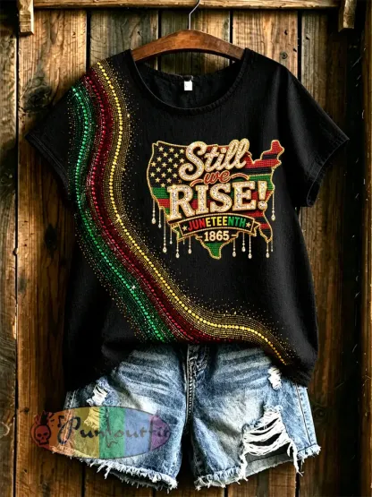 Women’s Juneteenth Print Casual Tee - Black · S
