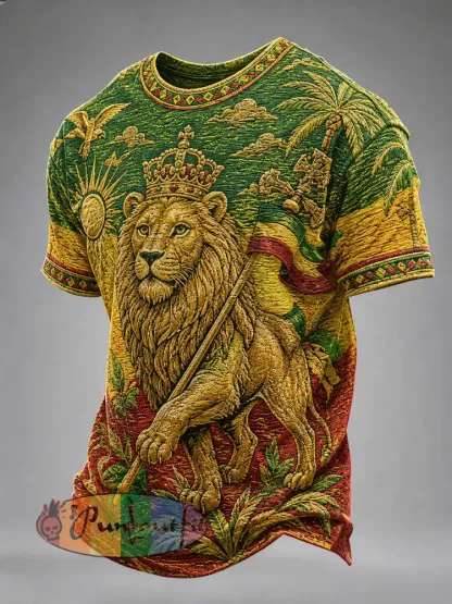 Men’s Reggae Print Casual T-Shirt - As picture · S