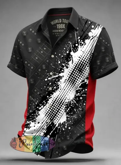 Men’s Retro VH Rock Band Art Short-Sleeve Shirts - Black · S