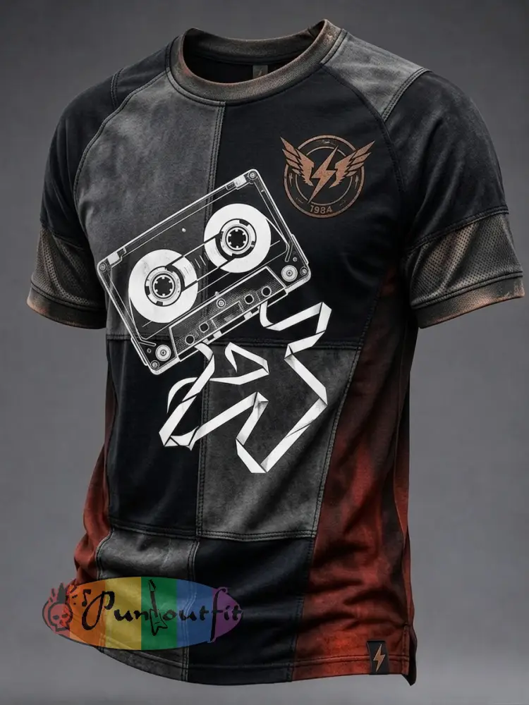 Men’s Retro VH Rock Band Art Short-Sleeve Short-Sleeve T-Shirt - Gray · S