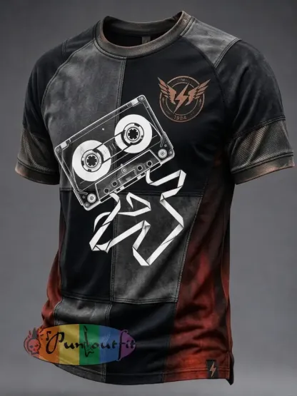 Men’s Retro VH Rock Band Art Short-Sleeve Short-Sleeve T-Shirt - Gray · S