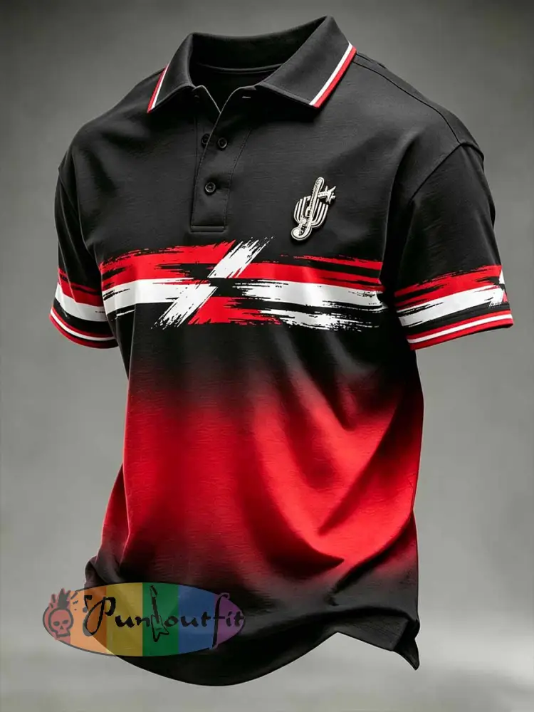 Men’s Vintage Van Halen Band Graphic Polo Shirt - As picture · S