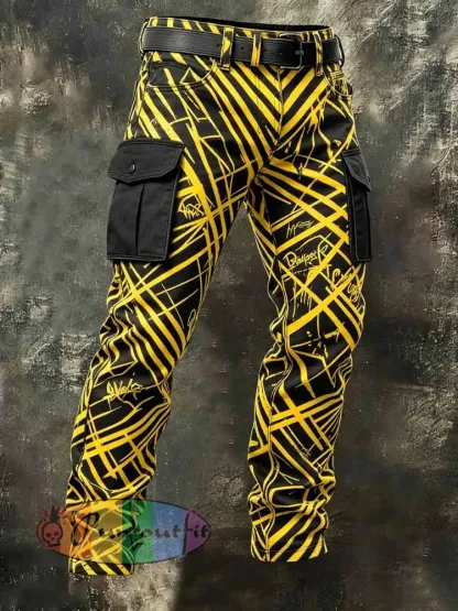Men’s Vintage Van Halen Band Graphic Work Pants - As picture · S