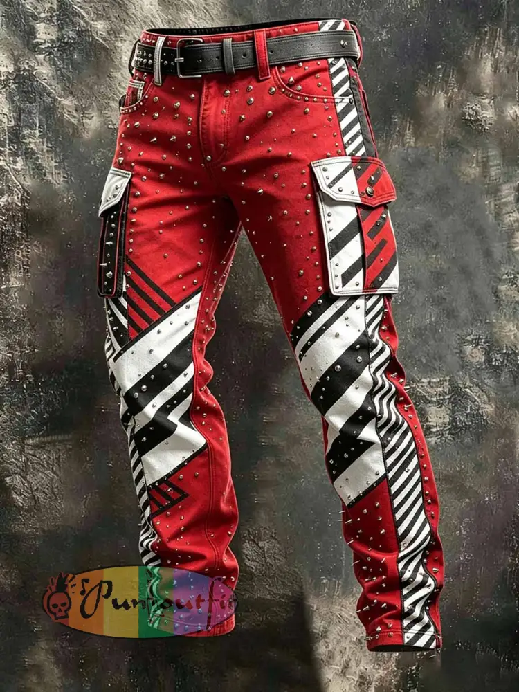 Men’s Vintage Van Halen Band Graphic Work Pants - As picture · S