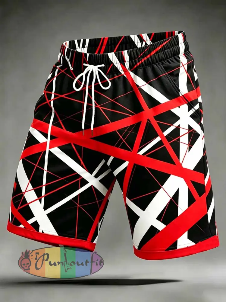 Men’s Vintage Van Halen Print Casual Pants - As picture · S