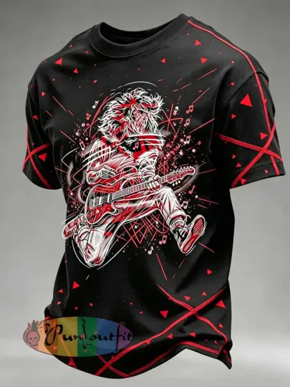 Men’s Vintage Rock Band Graffiti Print T-Shirt - As picture · M