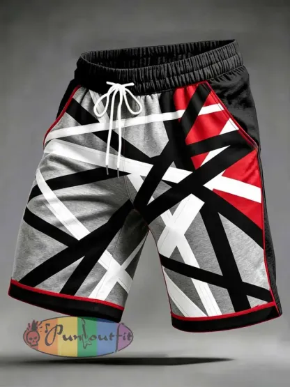 Men’s Vintage Rock Band Graphic Print Shorts - As picture · S