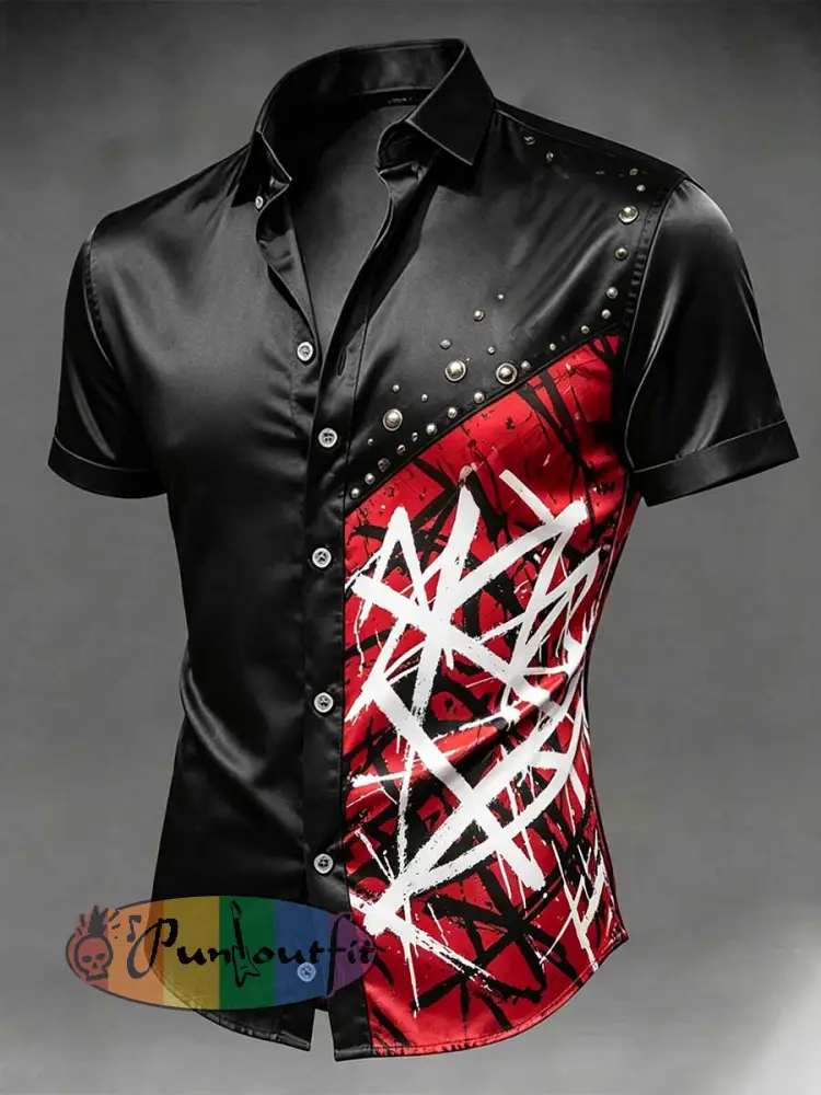 Men’s Vintage Rock Band Graphic Print Shirt - As picture · S