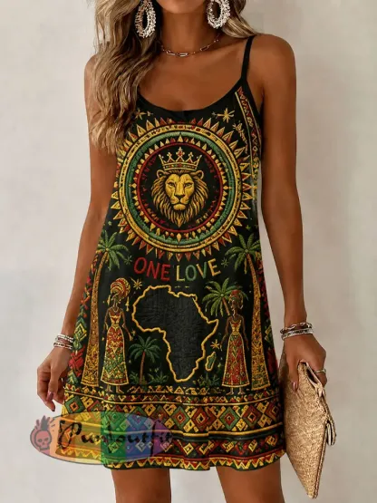 Women’s Reggae Casual Printed Dress - As picture · S