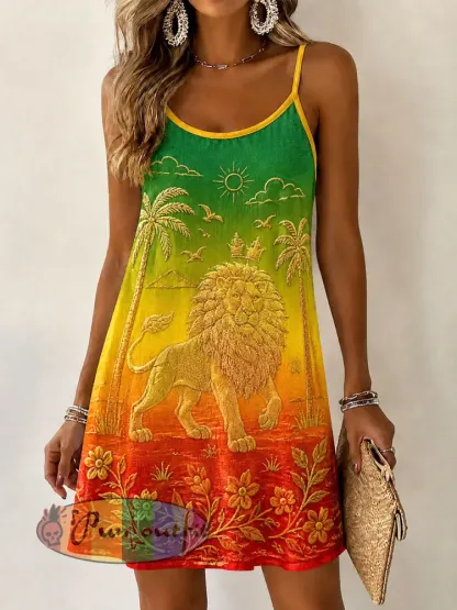 Women’s Reggae Casual Printed Dress - As picture · S