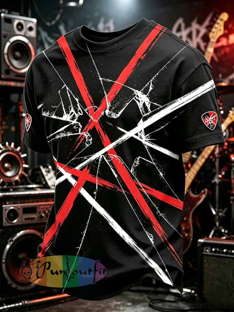 Men’s Fashion Rock VH Art Print T-Shirt - As picture · S