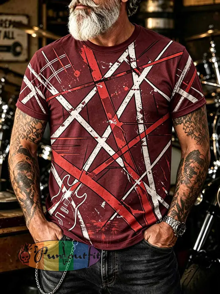 Men’s Fashion Rock VH Art Print T-Shirt - As picture · S