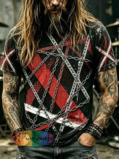 Men’s Fashion Rock VH Art Print T-Shirt - As picture · S