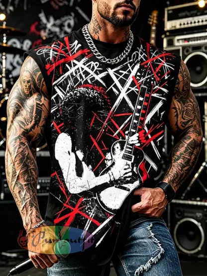 Men’s Rock Band VH Art Print Tank Top - As picture · S