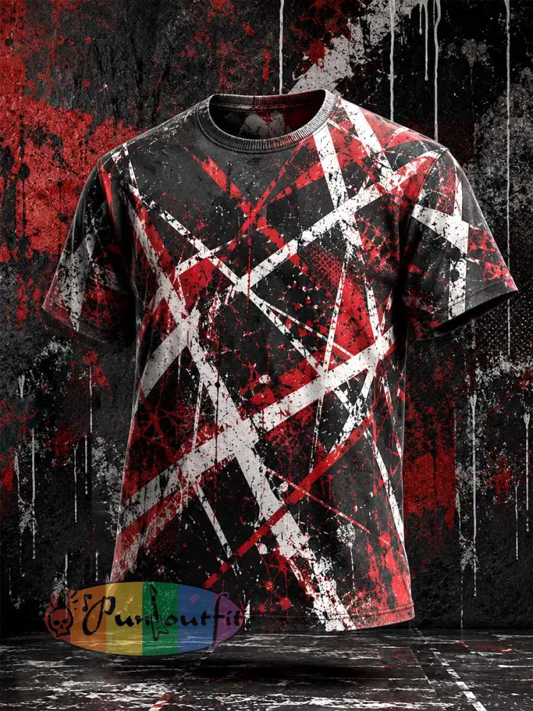 Men’s Vintage Van Halen Print Casual T-Shirt - As picture · S