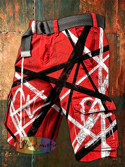 Men’s Vintage Van Halen Print Casual Pants - As picture · S