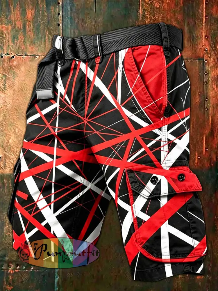 Men’s Vintage Van Halen Print Casual Pants - As picture · S