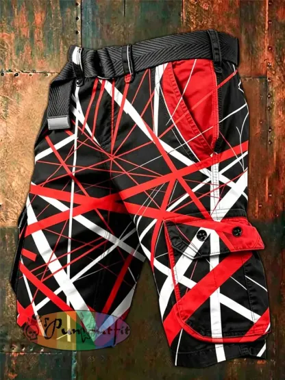 Men’s Vintage Van Halen Print Casual Pants - As picture · S