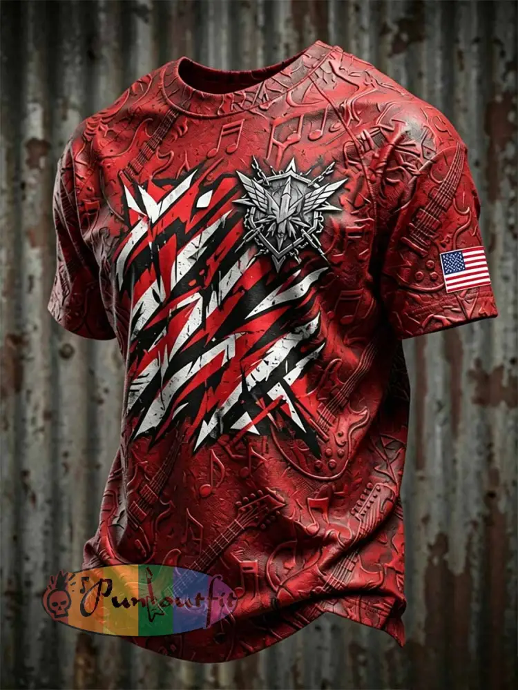 Men’s Vintage Van Halen Print Casual T-shirt - As picture · S