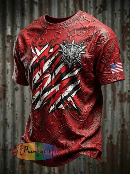Men’s Vintage Van Halen Print Casual T-shirt - As picture · S