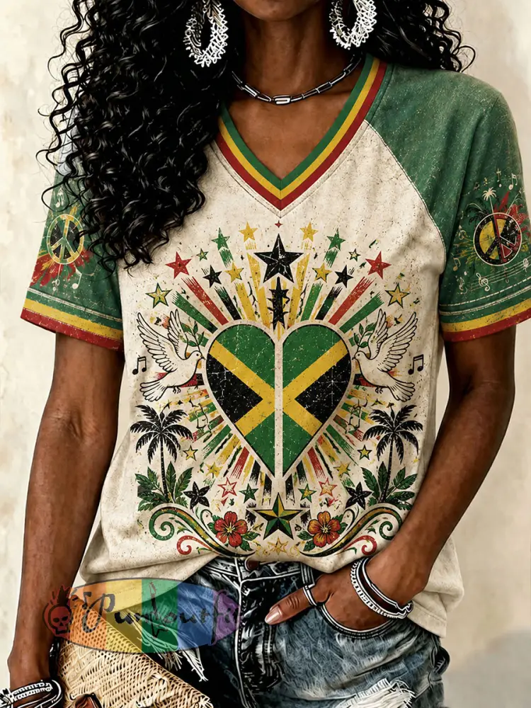 Women’s Peace and Unity V-Neck T-Shirts - As picture · S