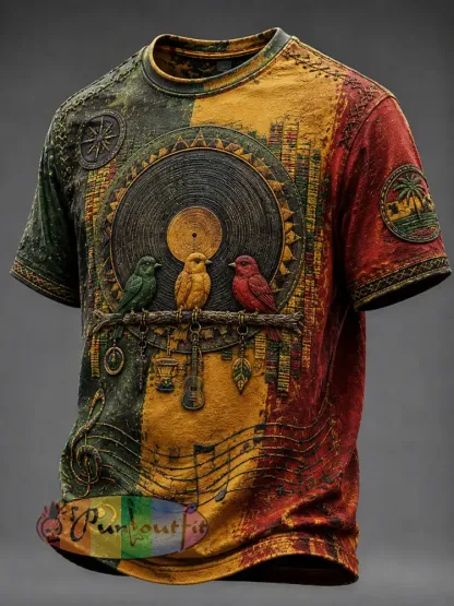Casual T-shirt for Retro Reggae Music Fans - As picture · S