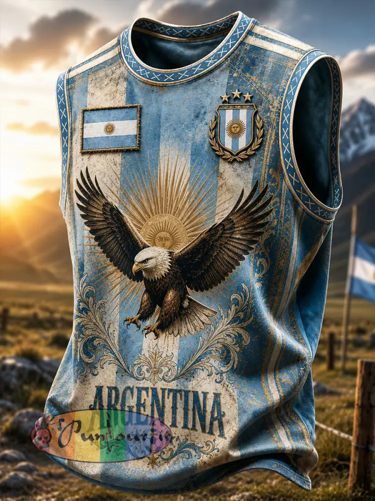 Men’s Argentina Football Vest - Blue · S