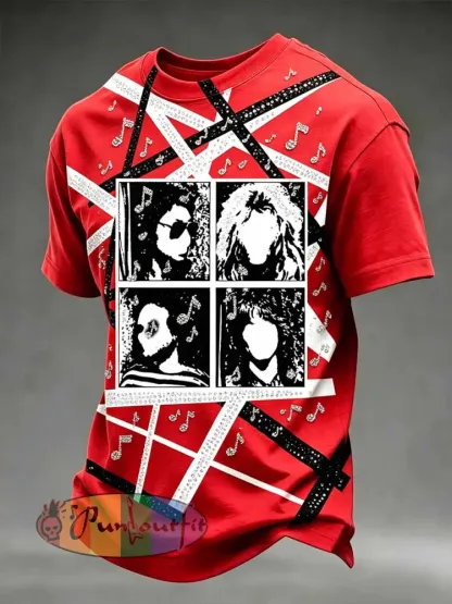 Men’s Rock Band VH Printed T-Shirt - As picture · S