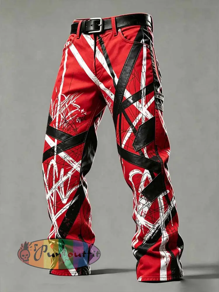 Men’s Rock Band VH Print Pants - As picture · S