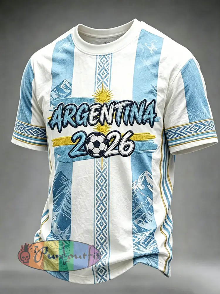 Men’s Vintage Argentina 2026 Team Short Sleeves t-shirt - Blue · S