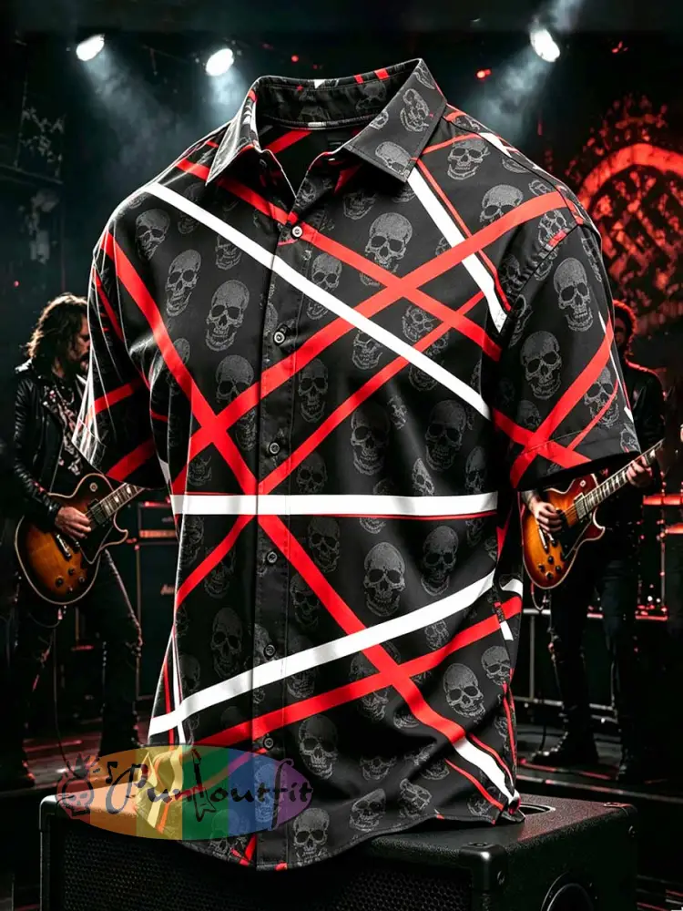 Men’s Vintage Van Halen Print Casual Shirt - As picture · S