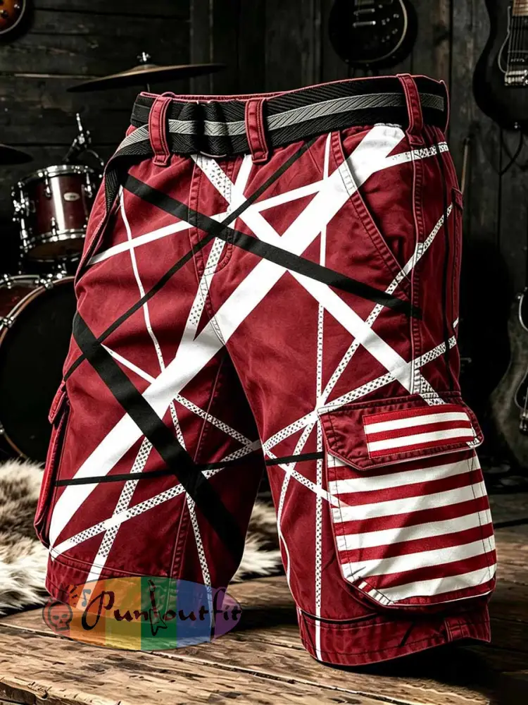 Men’s Vintage Van Halen Print Casual Pants - As picture · S