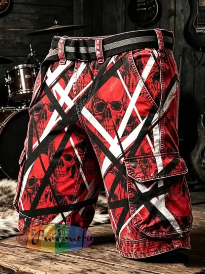 Men’s Vintage Van Halen Print Casual Pants - As picture · S
