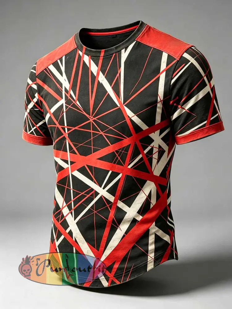 Men’s Vintage Van Halen Print Casual T-Shirt - As picture · S