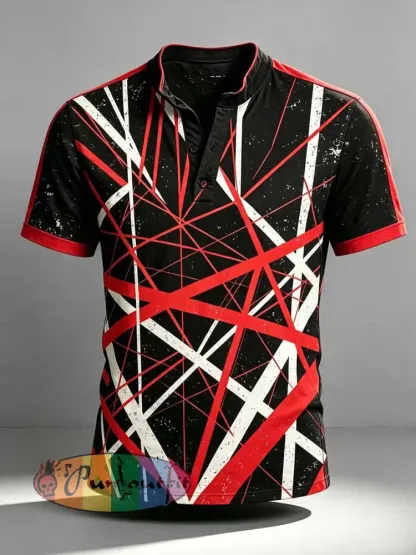 Men’s Vintage Van Halen Print Casual T-Shirt - As picture · S