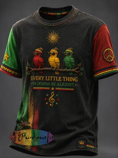 Casual T-Shirt for Retro Reggae Music Fans - As picture · S