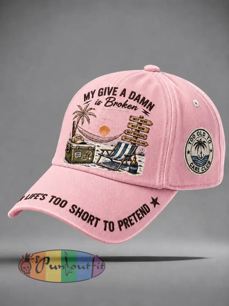 ’Too Old to Care Club’ unisex hats - Pink · ONE
