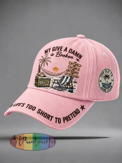 ’Too Old to Care Club’ unisex hats - Pink · ONE
