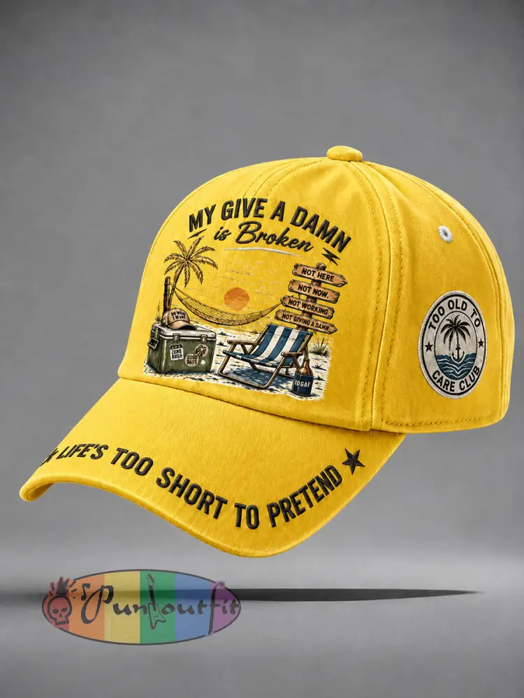 ’Too Old to Care Club’ unisex hats - Yellow · ONE